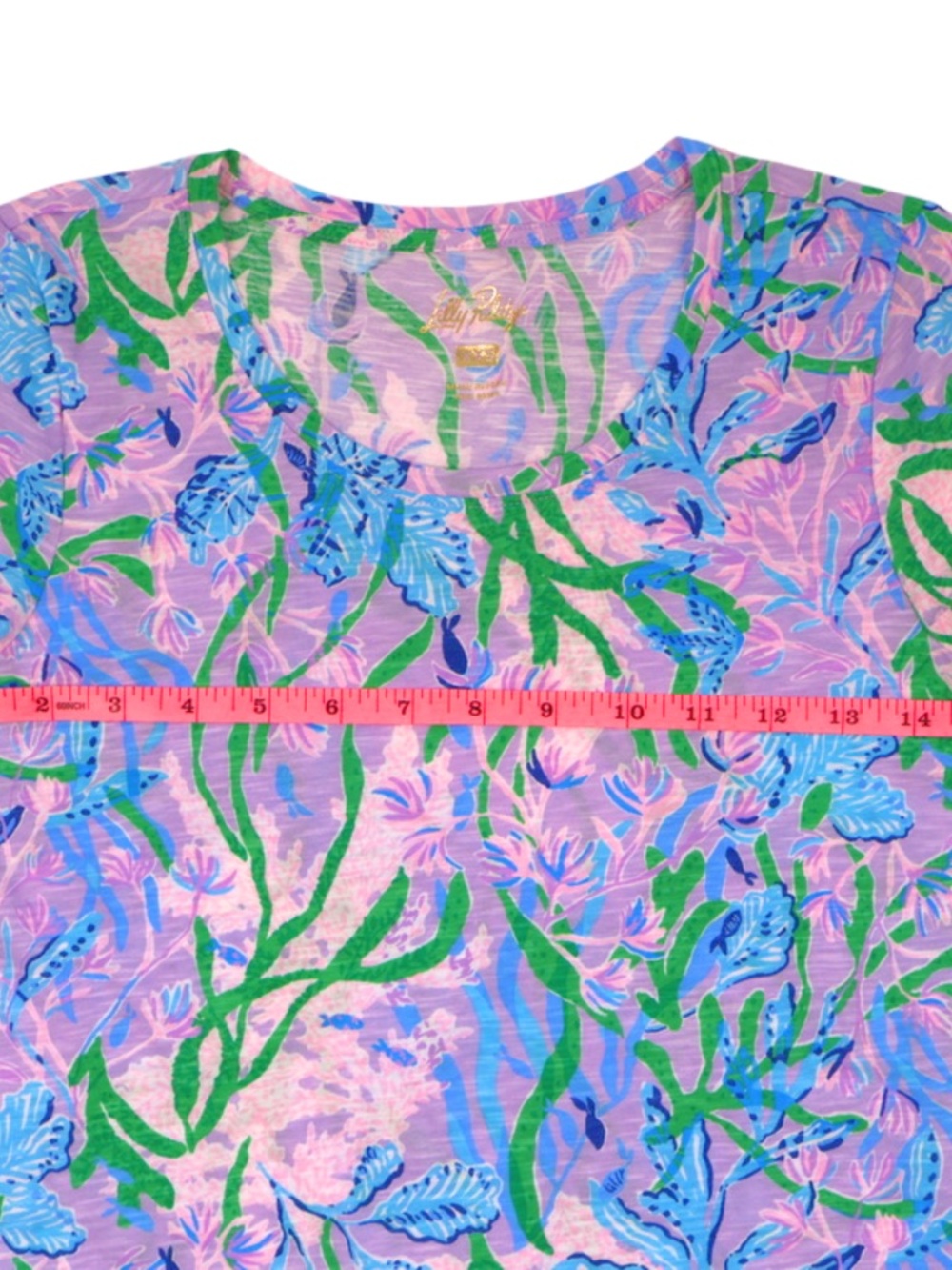 Lilly Pulitzer Tropical Print Pink Blue Top XXS - Picture 7 of 8